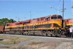 Southbound manifest waits to exit the fueling area